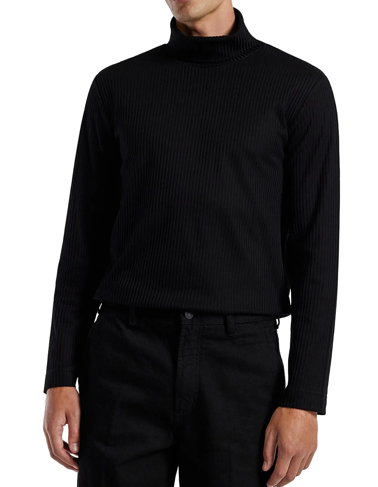 RIBBED ROLL NECK TOP