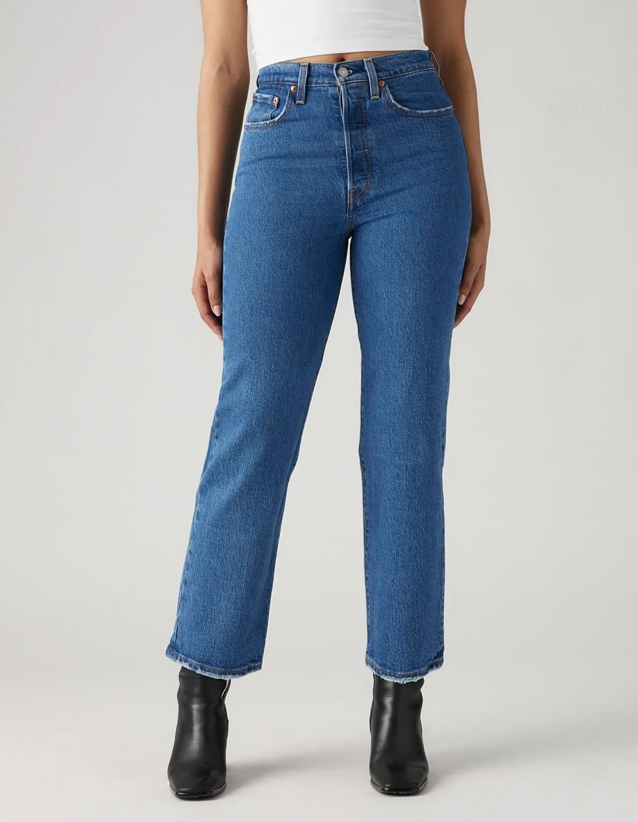 Ribcage Straight Ankle High Rise Stretch Jeans