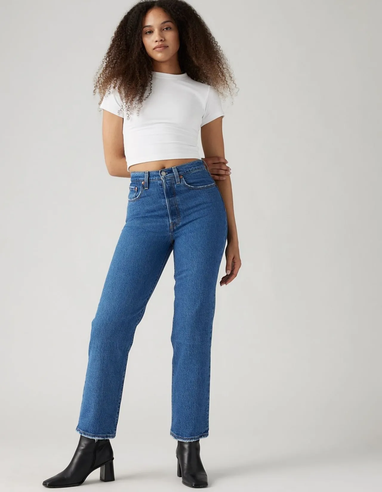 Ribcage Straight Ankle High Rise Stretch Jeans