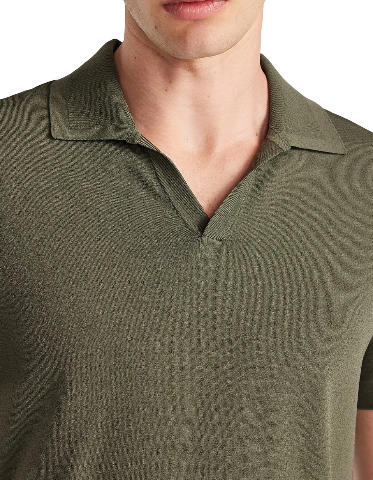 Rib Collar Tech Knit Polo