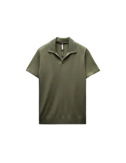 Rib Collar Tech Knit Polo