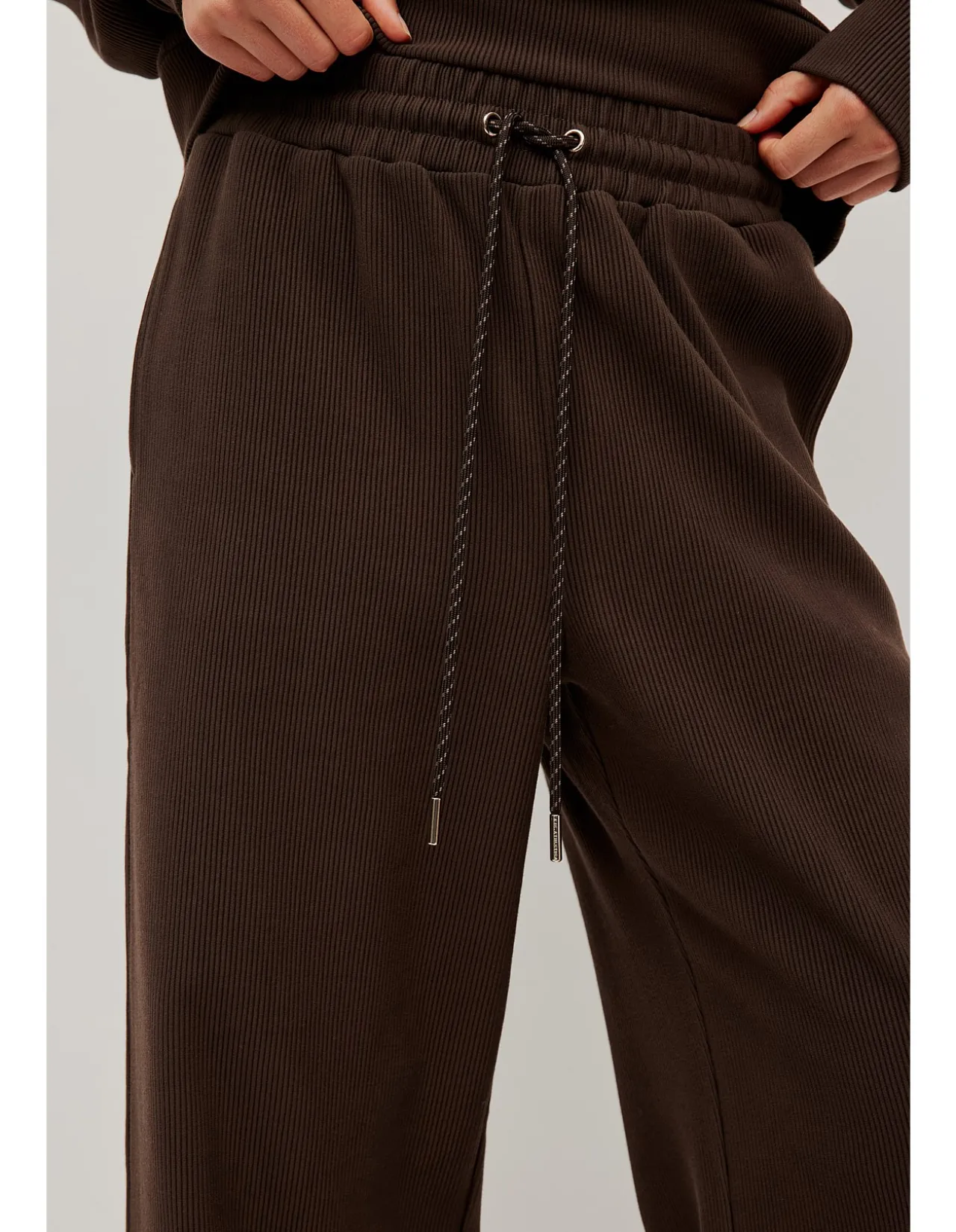 Rib Relaxed Straight Leg Track Pant