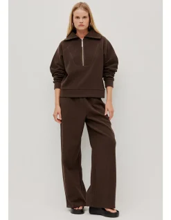 Rib Relaxed Straight Leg Track Pant