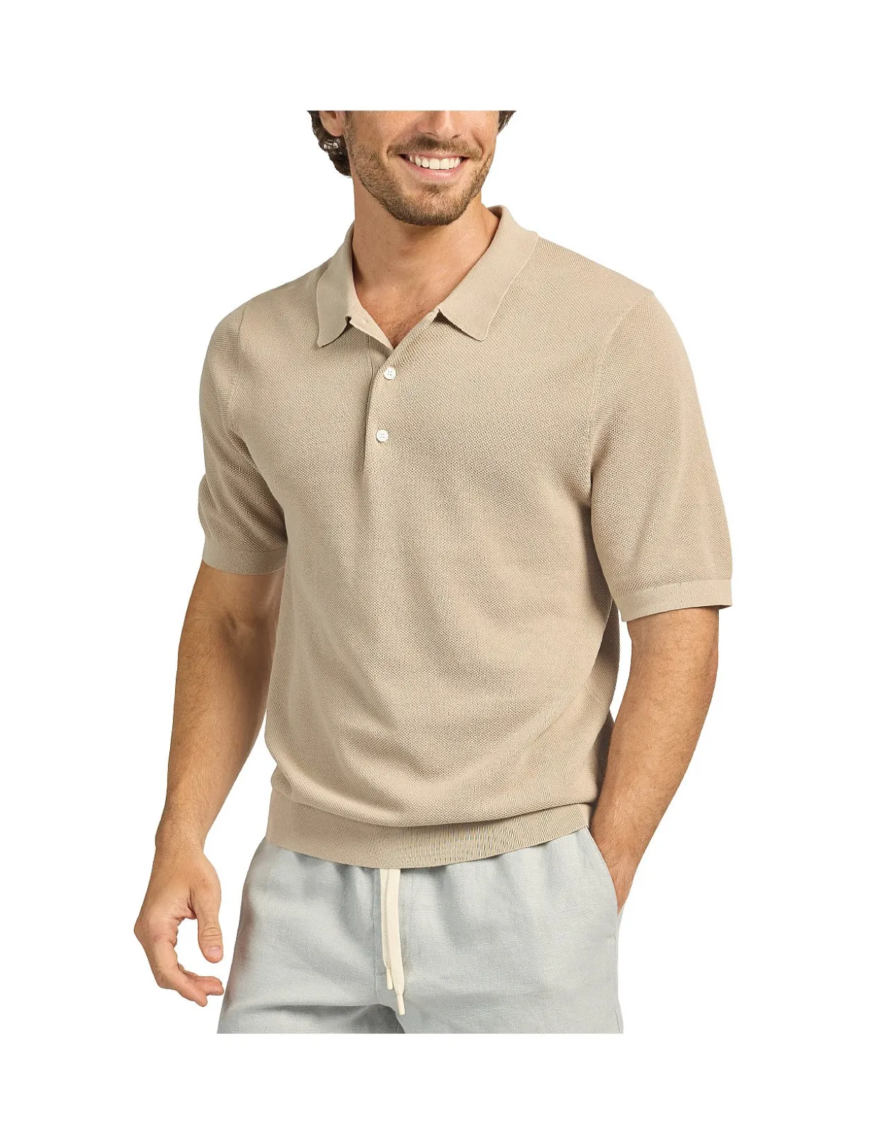 Riley Knit Polo Premium Textured Stitch