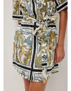 Rio Jungle Print Linen Shirt Dress