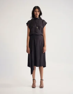 RONJA CUPRO DRAPED SKIRT