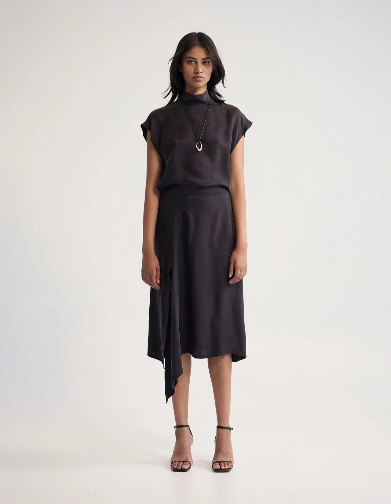 RONJA CUPRO DRAPED SKIRT