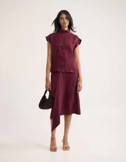 RONJA CUPRO DRAPED SKIRT