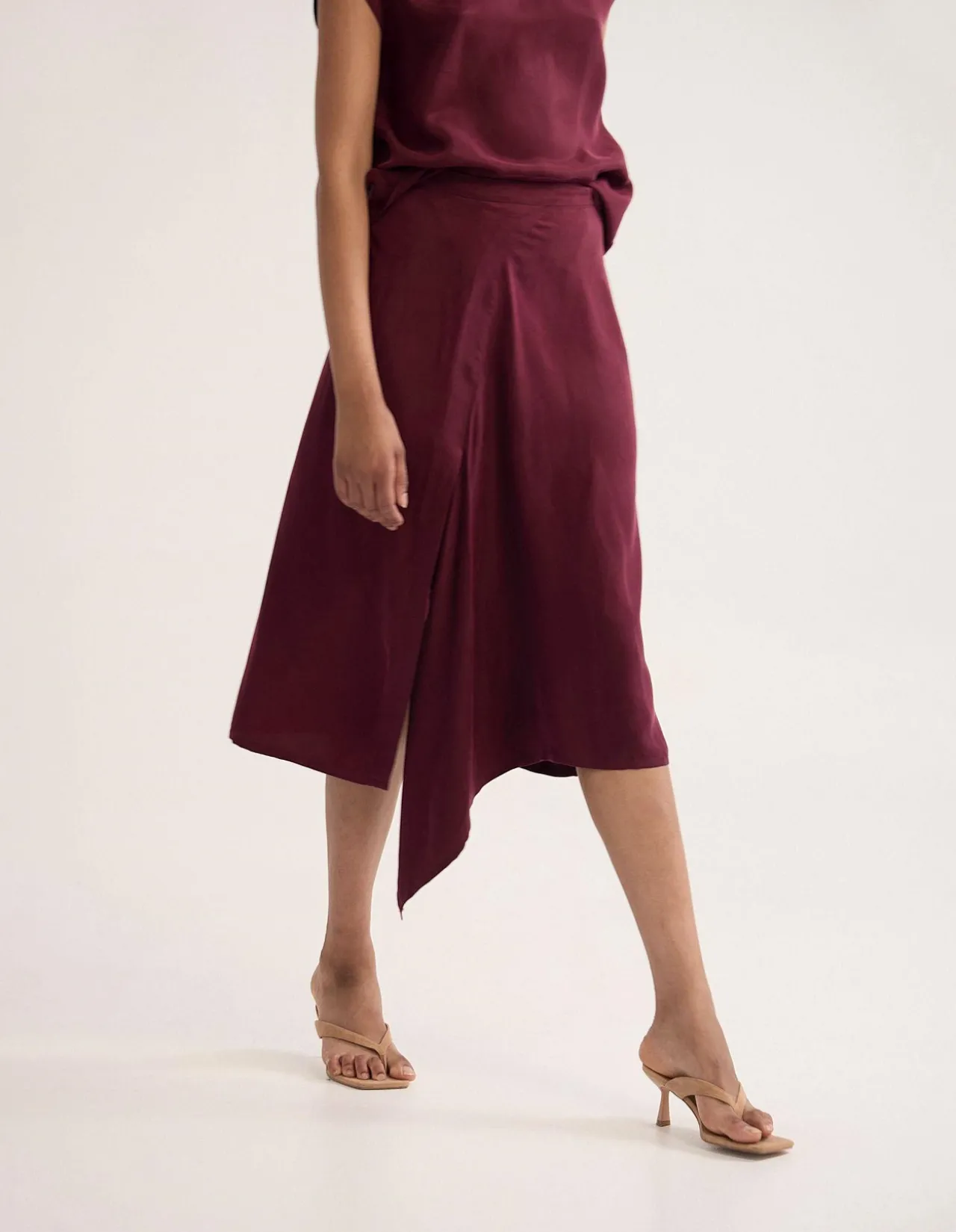 RONJA CUPRO DRAPED SKIRT