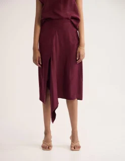 RONJA CUPRO DRAPED SKIRT