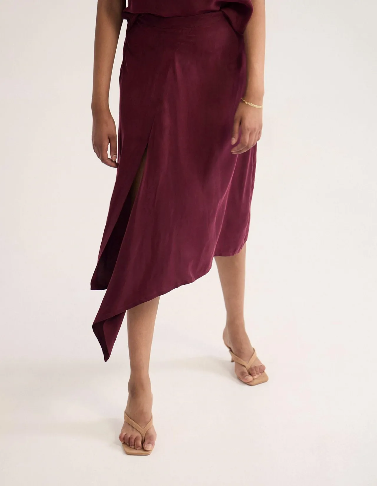 RONJA CUPRO DRAPED SKIRT