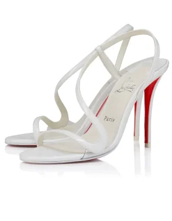 ROSA Z 100MM PATENT LIN BIANCO SANDALS