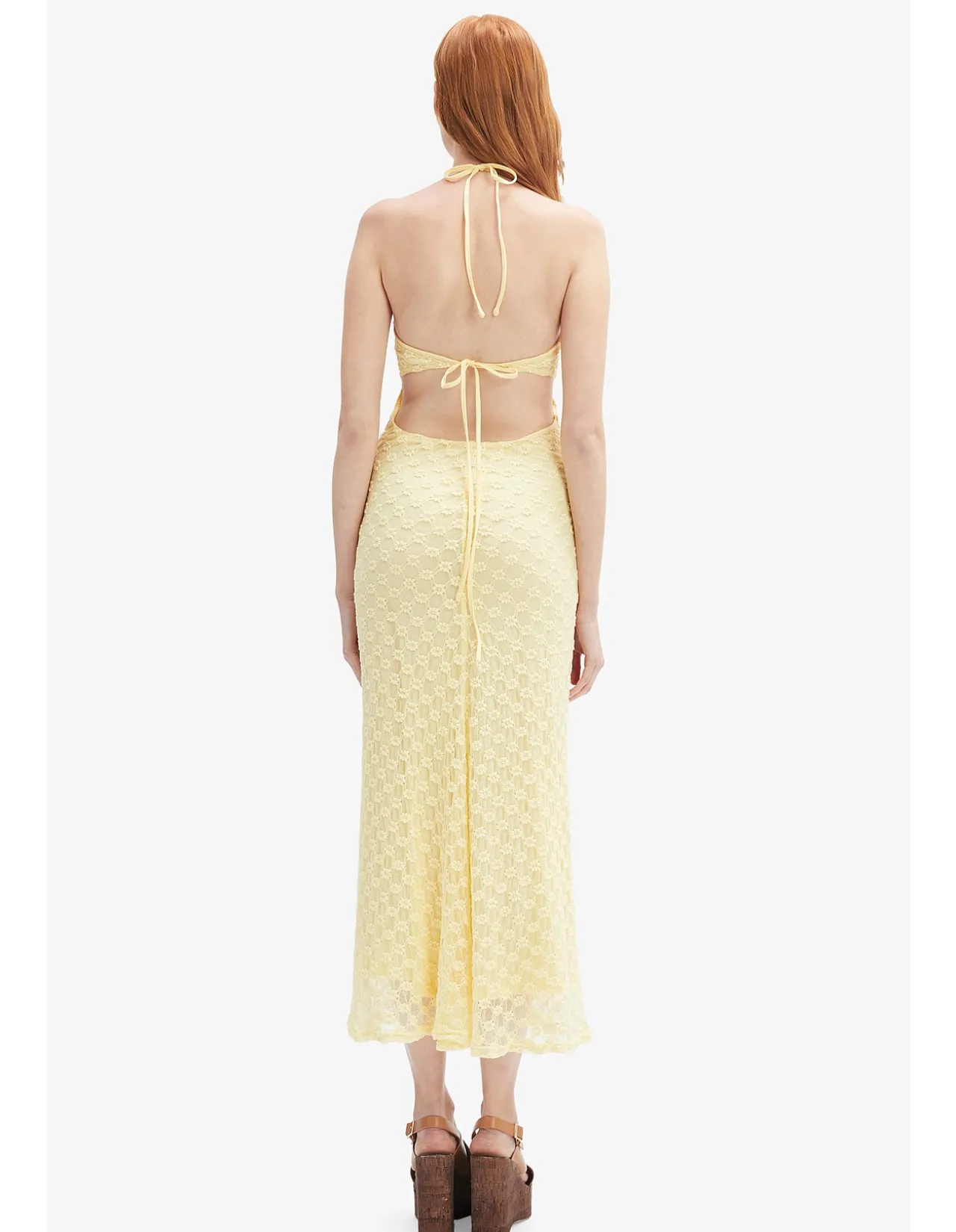 ROSALA HALTER LACE MAXI DRESS