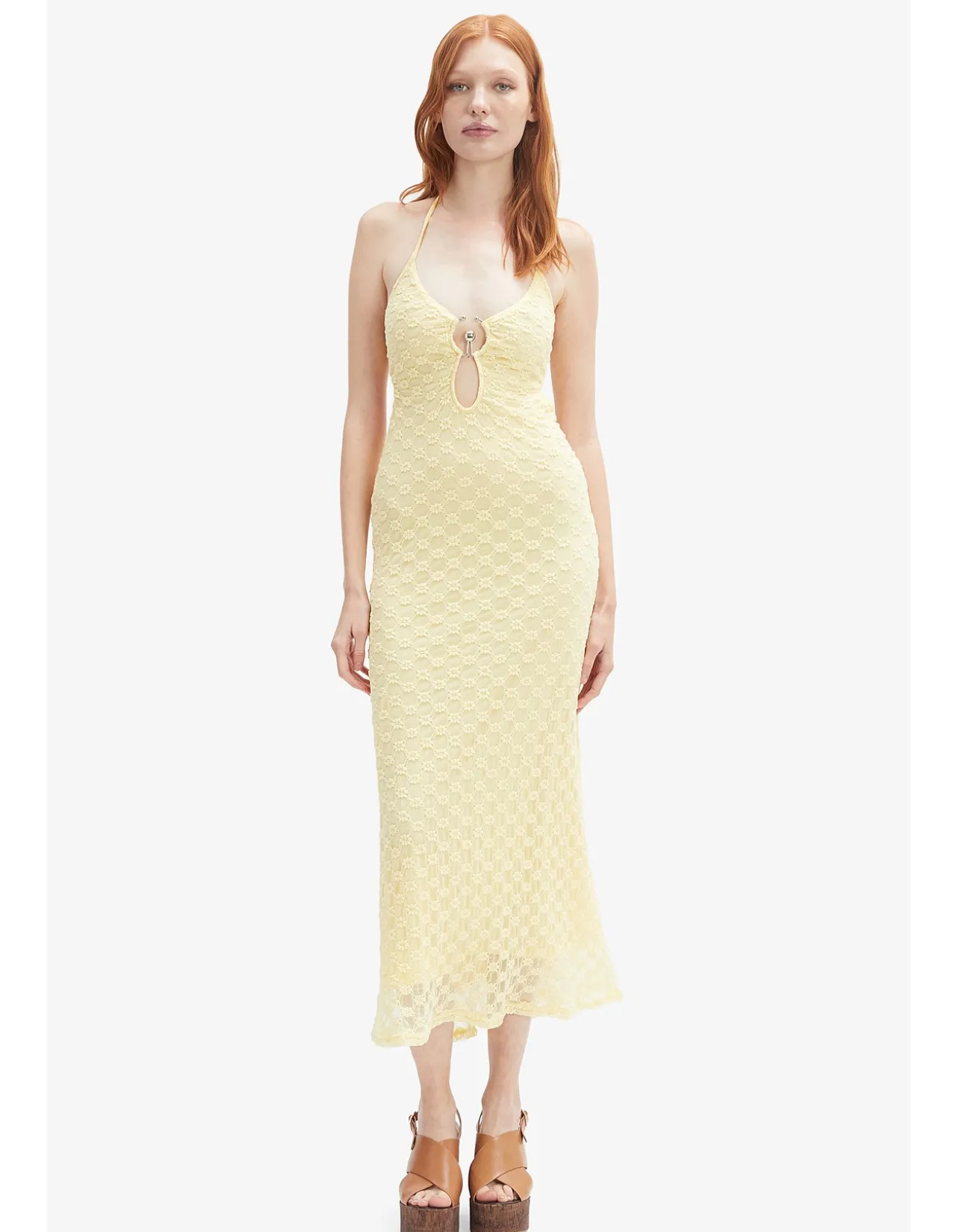 ROSALA HALTER LACE MAXI DRESS