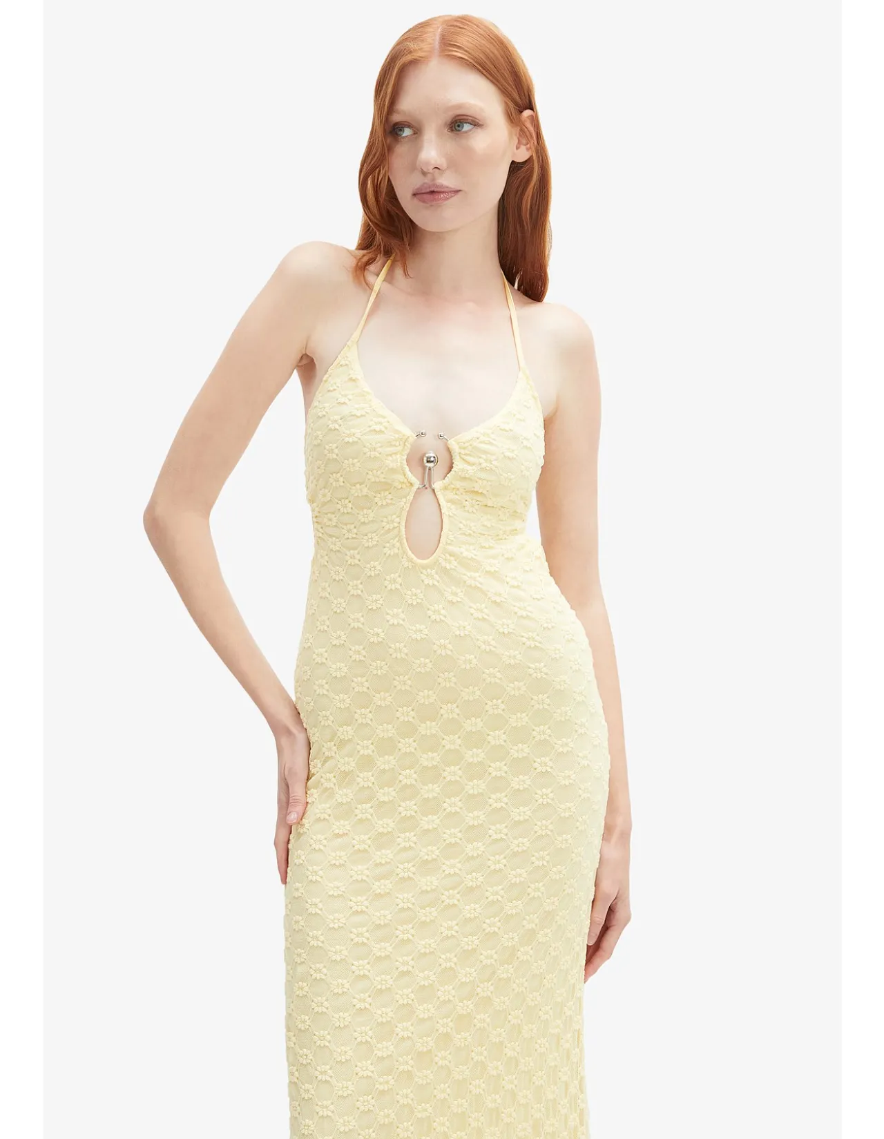 ROSALA HALTER LACE MAXI DRESS