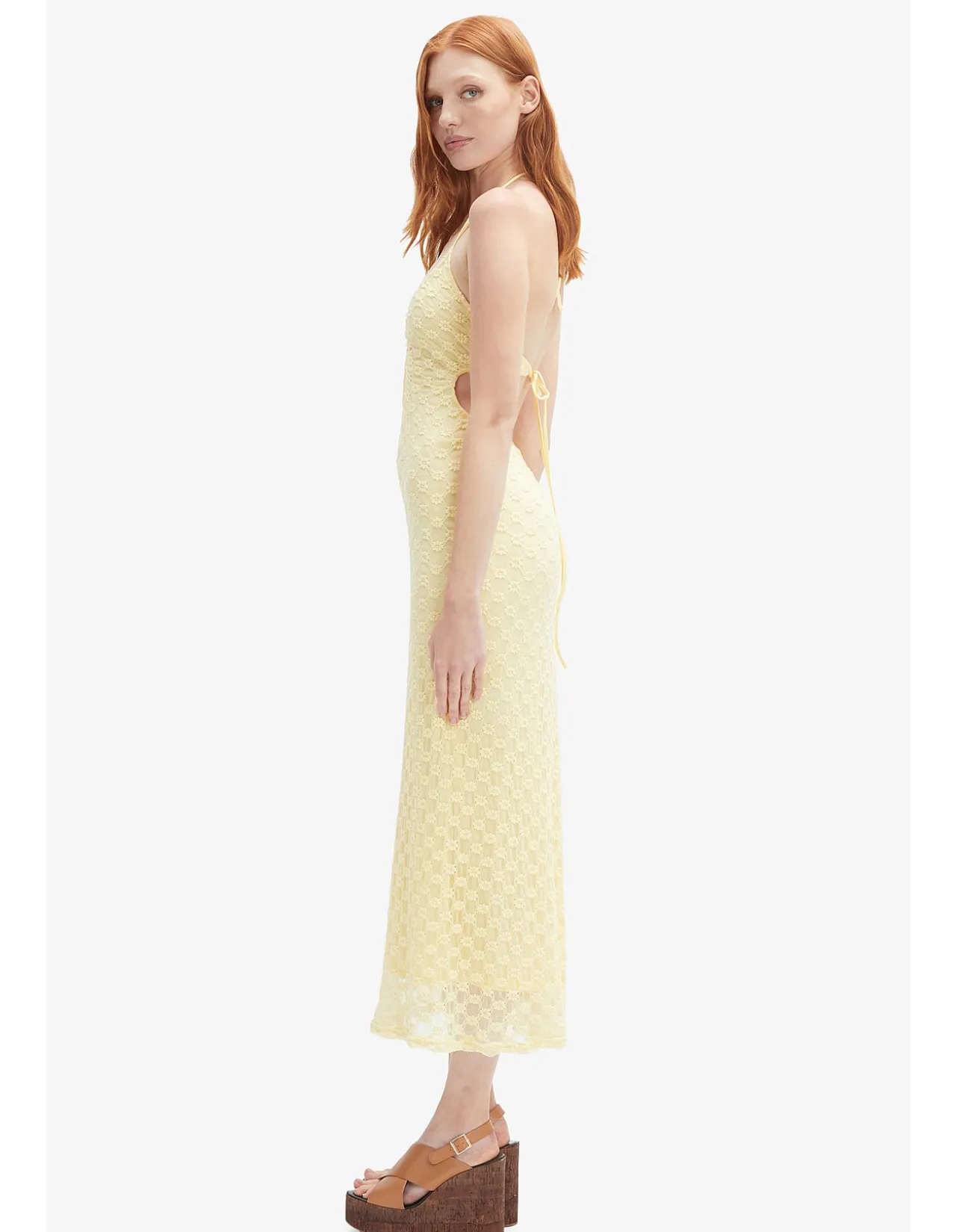 ROSALA HALTER LACE MAXI DRESS
