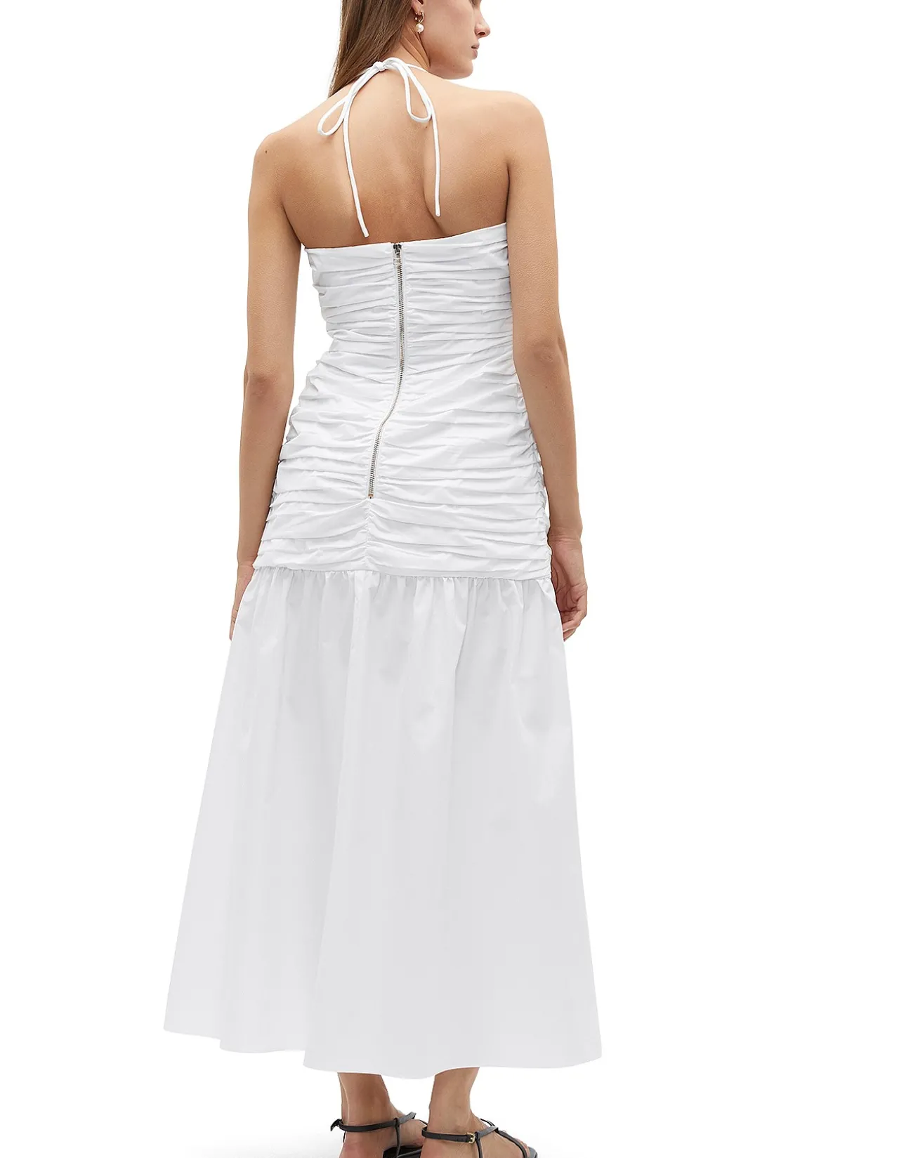ROSETTE DROPPED WAIST MIDI DRESS