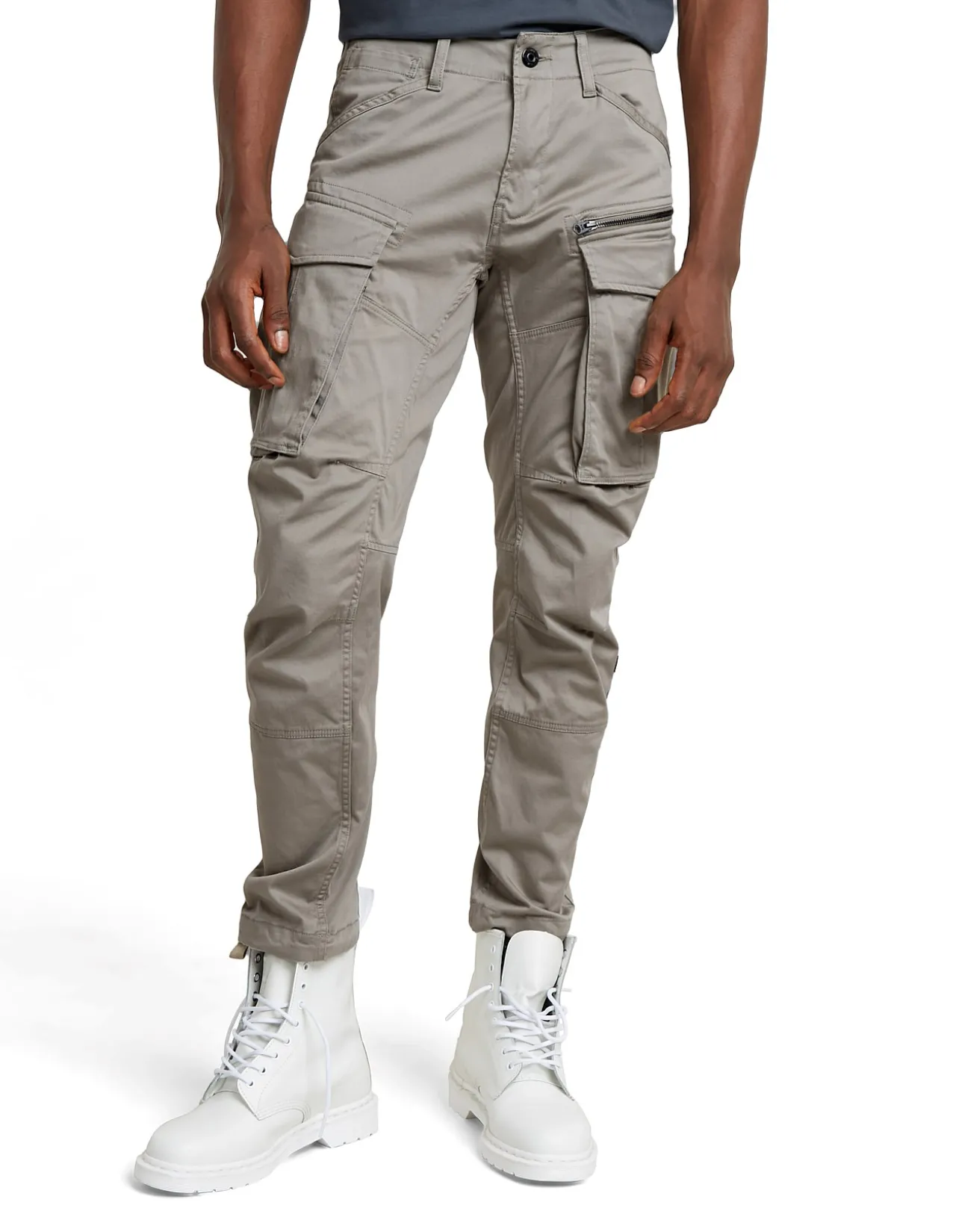 Rovic Zip 3D Regular Tapered Pants Grey