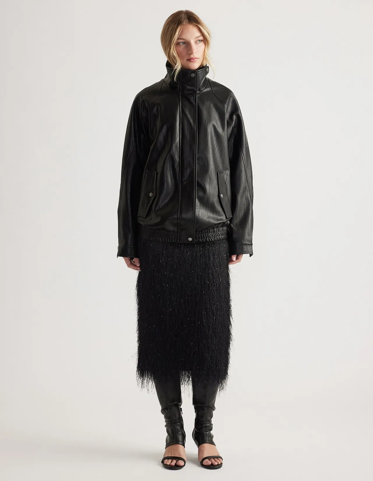 RUE FRINGED MIDI SKIRT