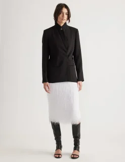 RUE FRINGED MIDI SKIRT