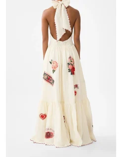 RUFFLE HEM HALTER DRESS