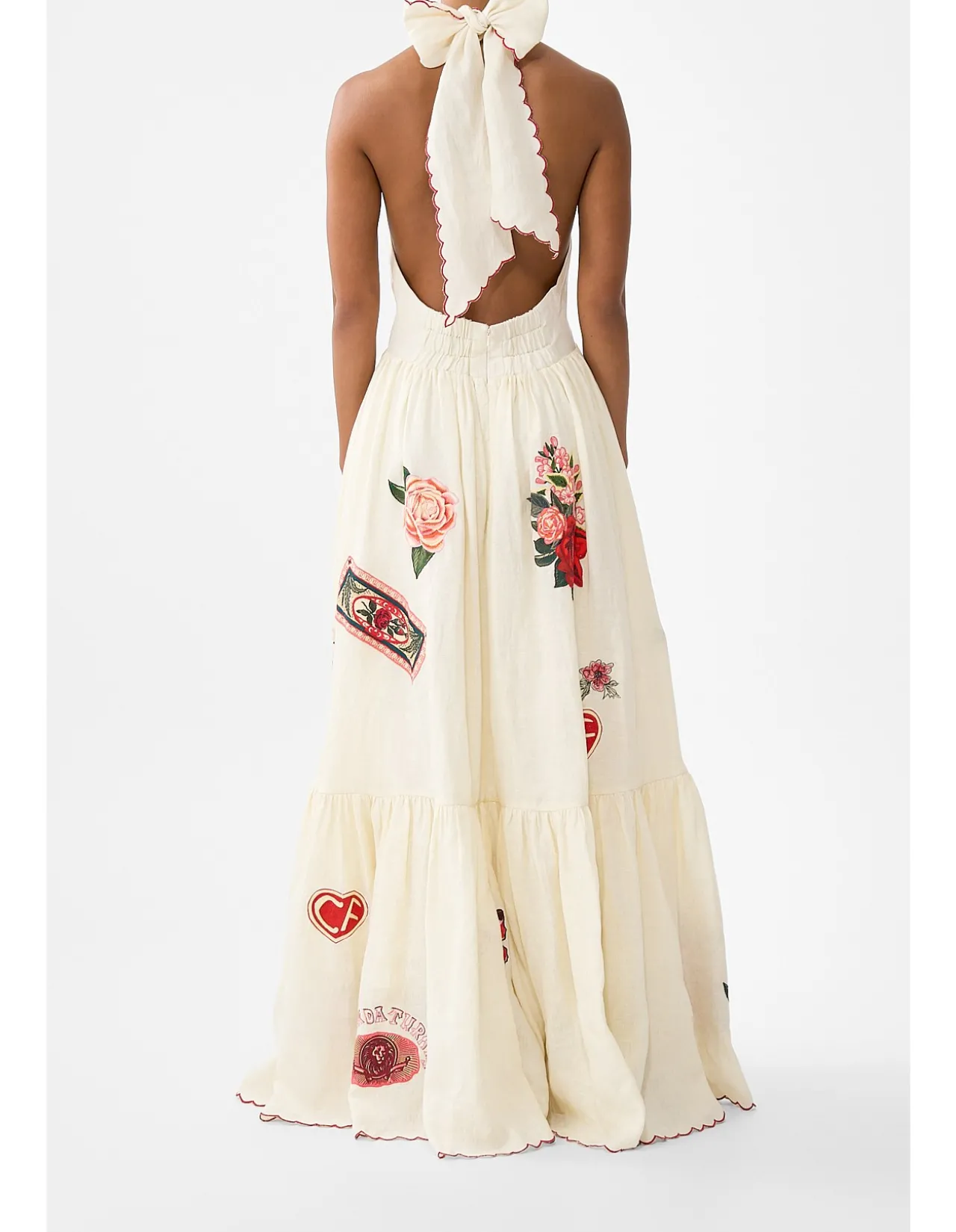 RUFFLE HEM HALTER DRESS