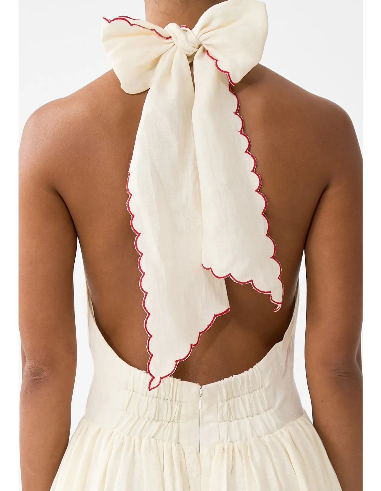 RUFFLE HEM HALTER DRESS