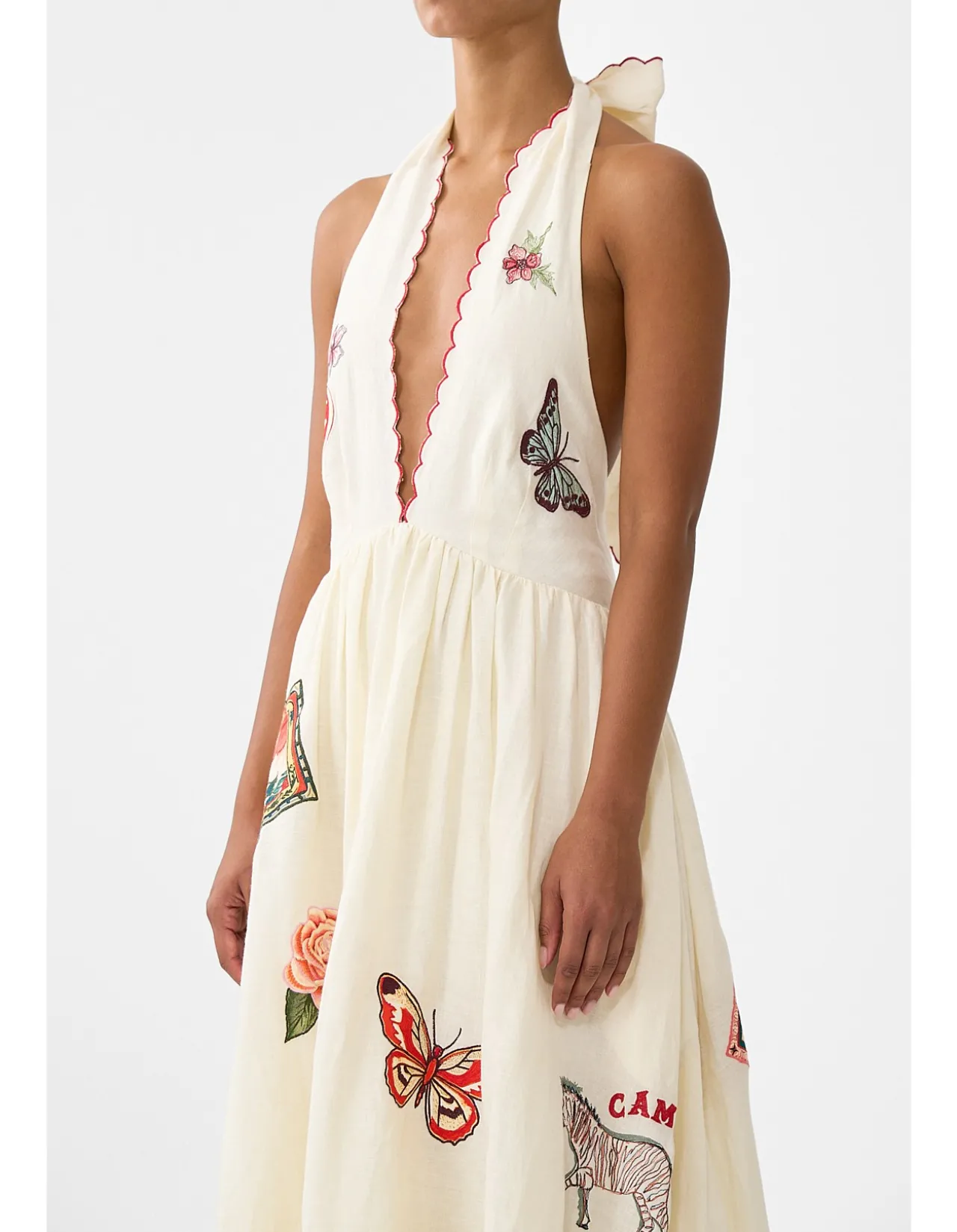 RUFFLE HEM HALTER DRESS