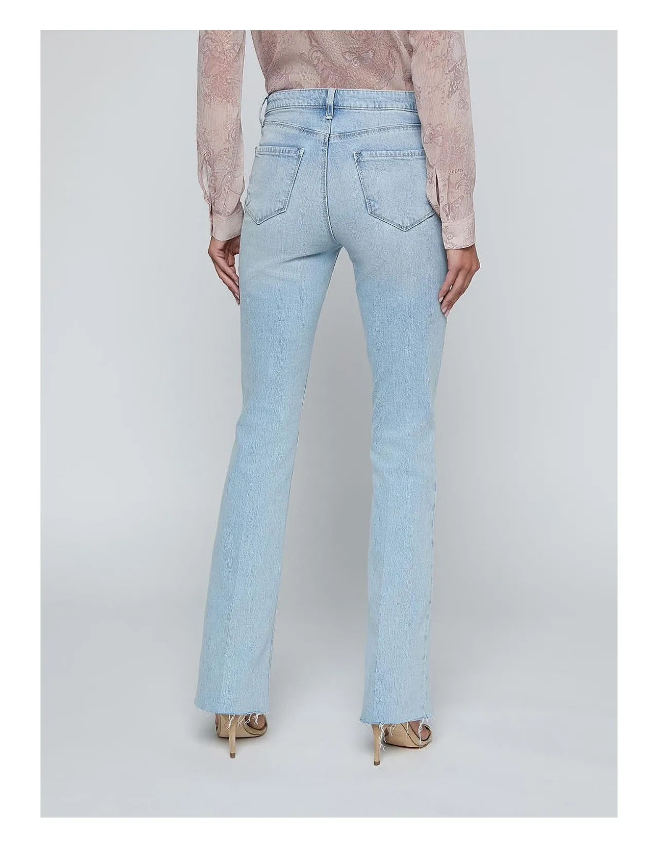 Ruth High Rise Raw Hem Straight Leg Jeans