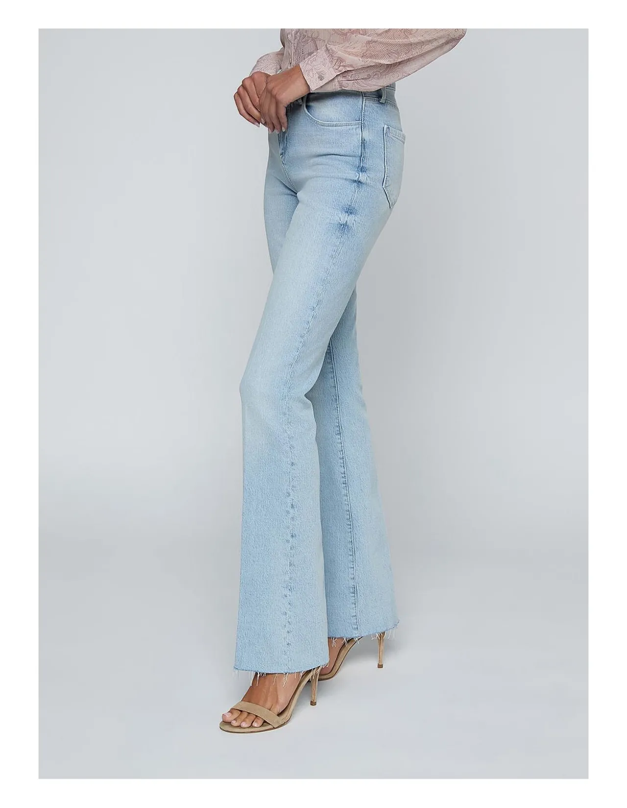 Ruth High Rise Raw Hem Straight Leg Jeans