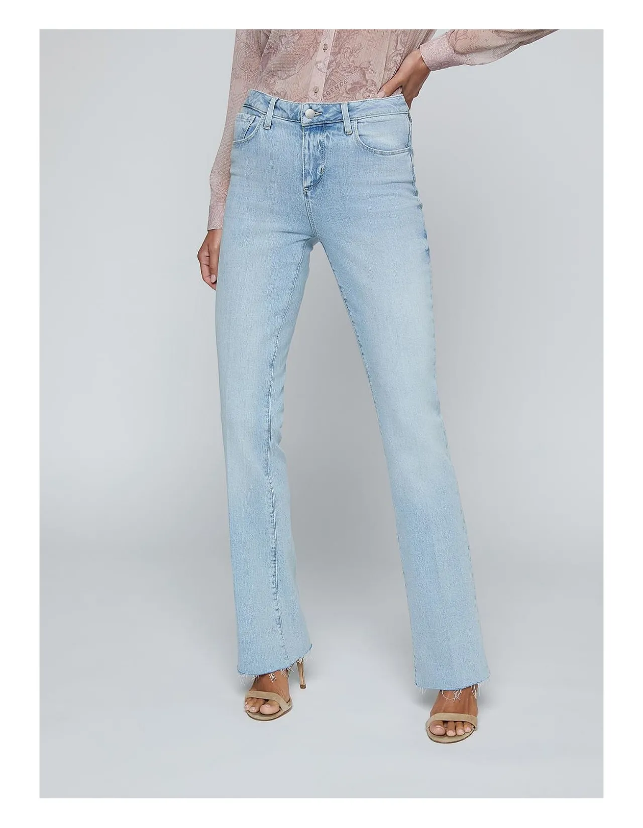 Ruth High Rise Raw Hem Straight Leg Jeans