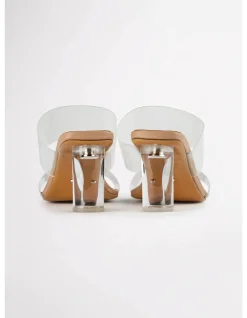 SABELLE CLEAR VYNALITE/SKIN CAPRETTO HEELS