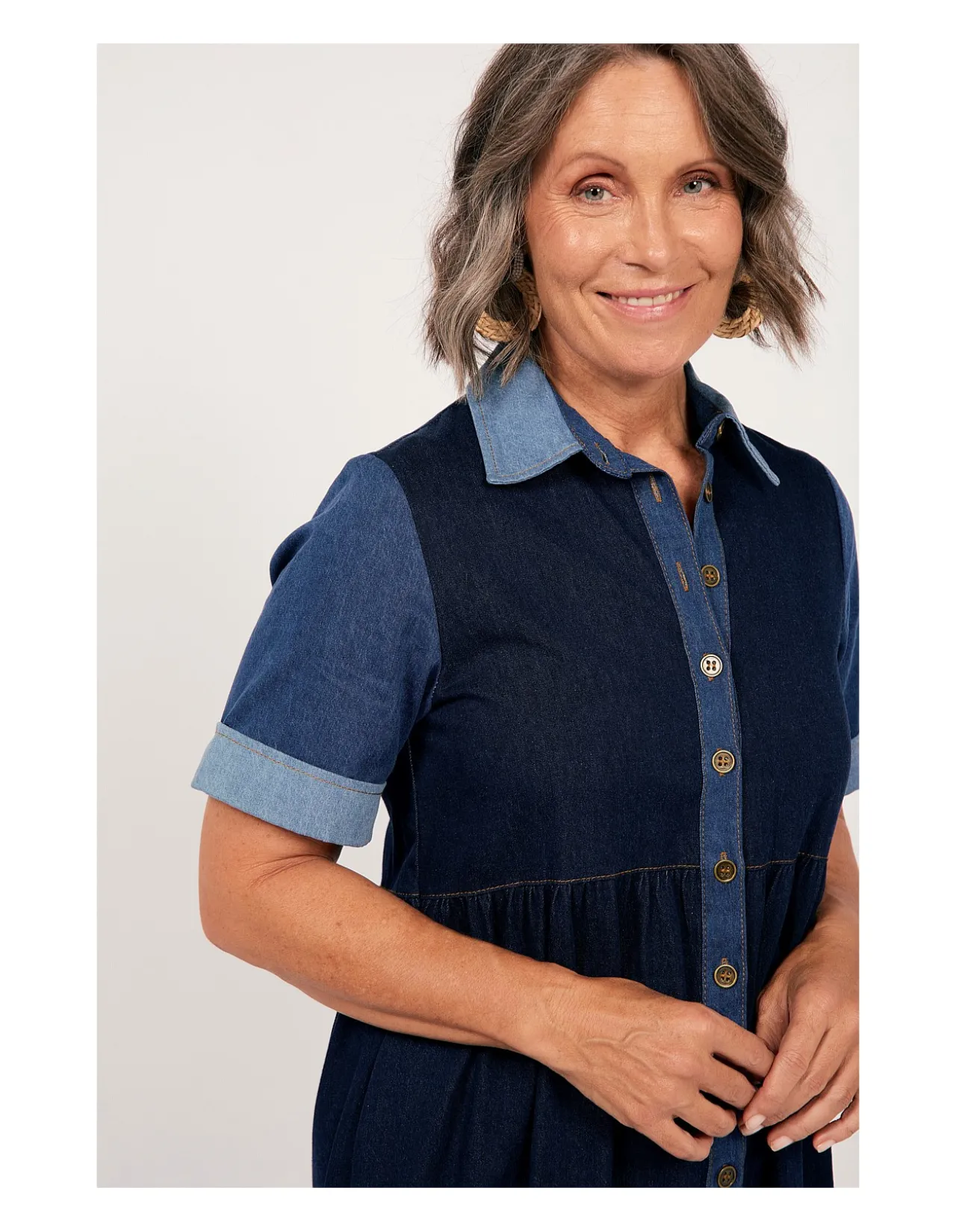 SABRE DENIM COLLARED DRESS