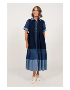 SABRE DENIM COLLARED DRESS