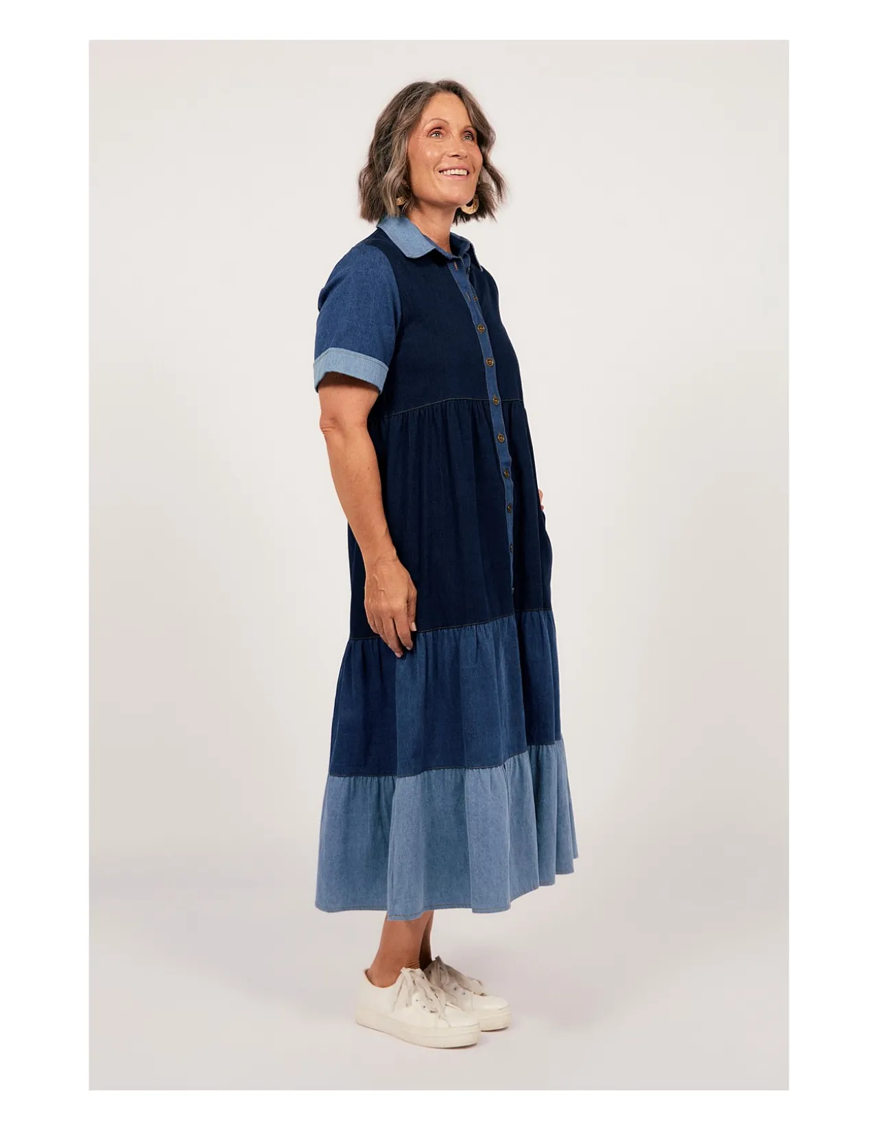 SABRE DENIM COLLARED DRESS