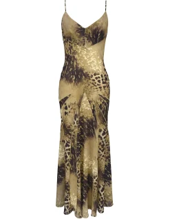 SACHA GEORGETTE PANELLED MAXI DRESS