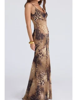 SACHA GEORGETTE PANELLED MAXI DRESS