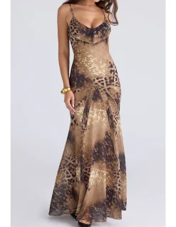 SACHA GEORGETTE PANELLED MAXI DRESS