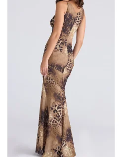 SACHA GEORGETTE PANELLED MAXI DRESS
