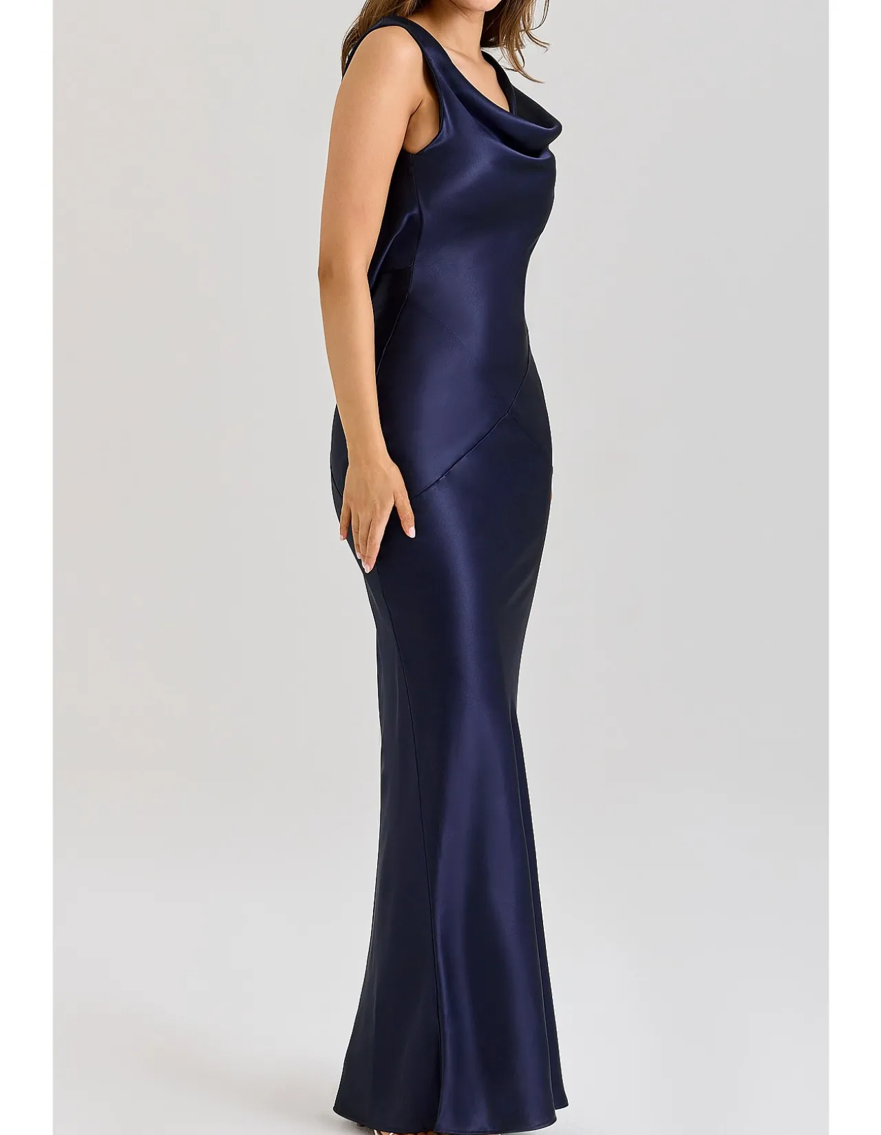SAFAIRA DRAPED DRESS WITH COWL NECK