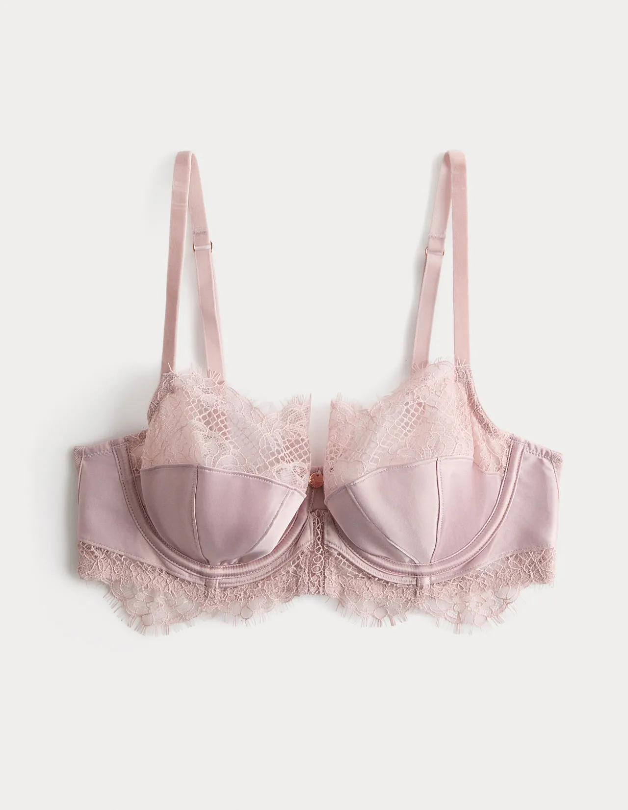 Saffron Satin & Lace Wired Balcony Bra (A-E)