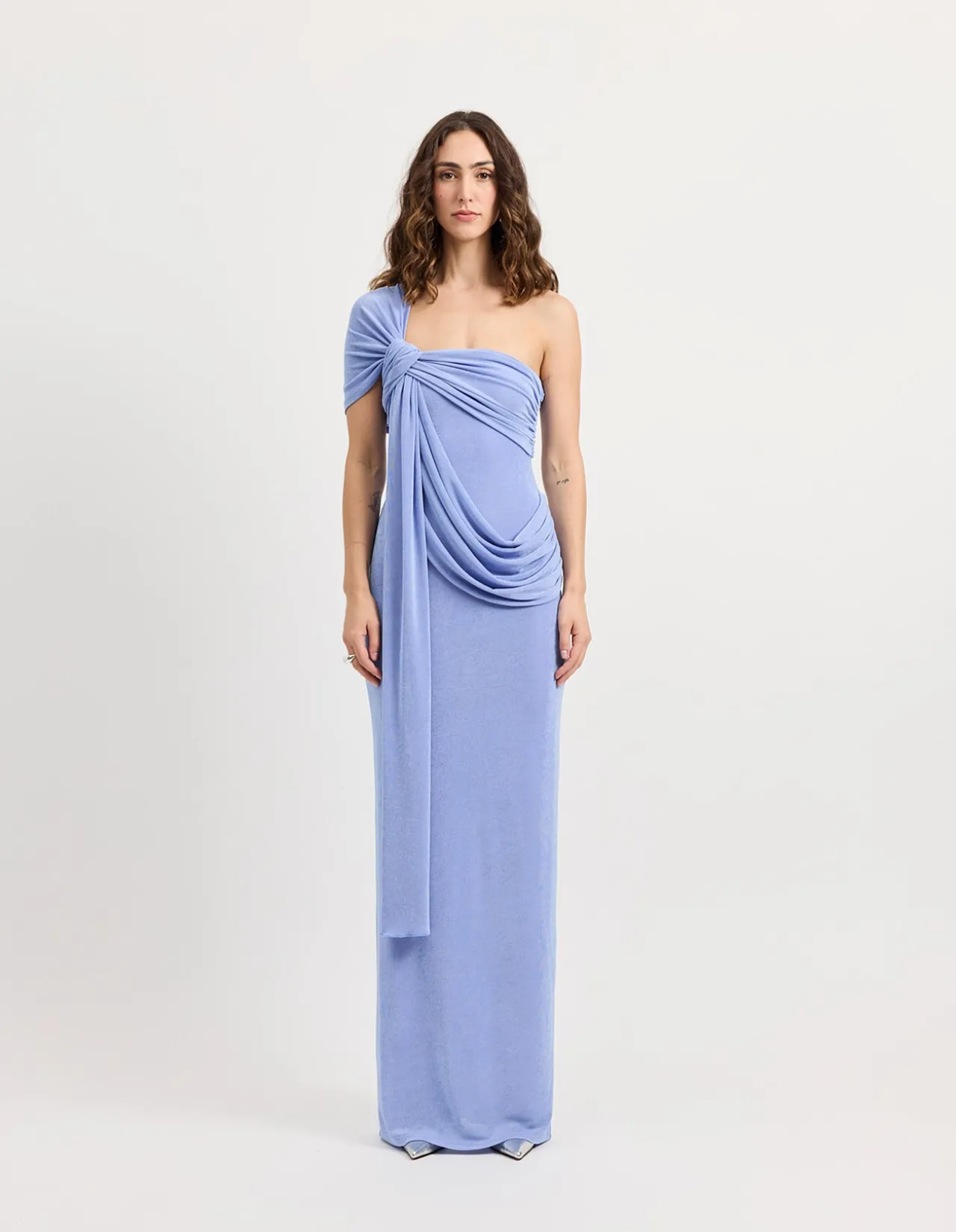 Sakura Draped One Shoulder Maxi Dress