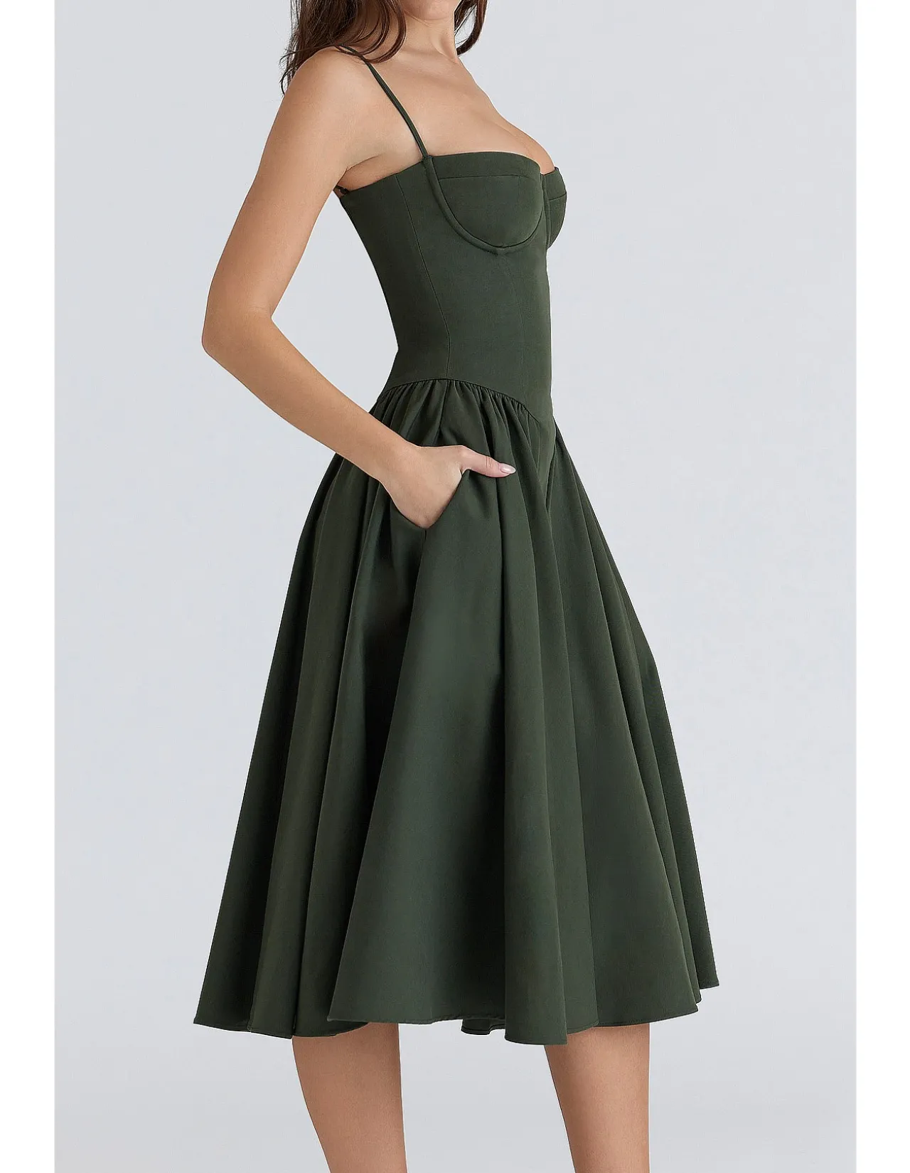 SAMARIA CORSET MIDI DRESS