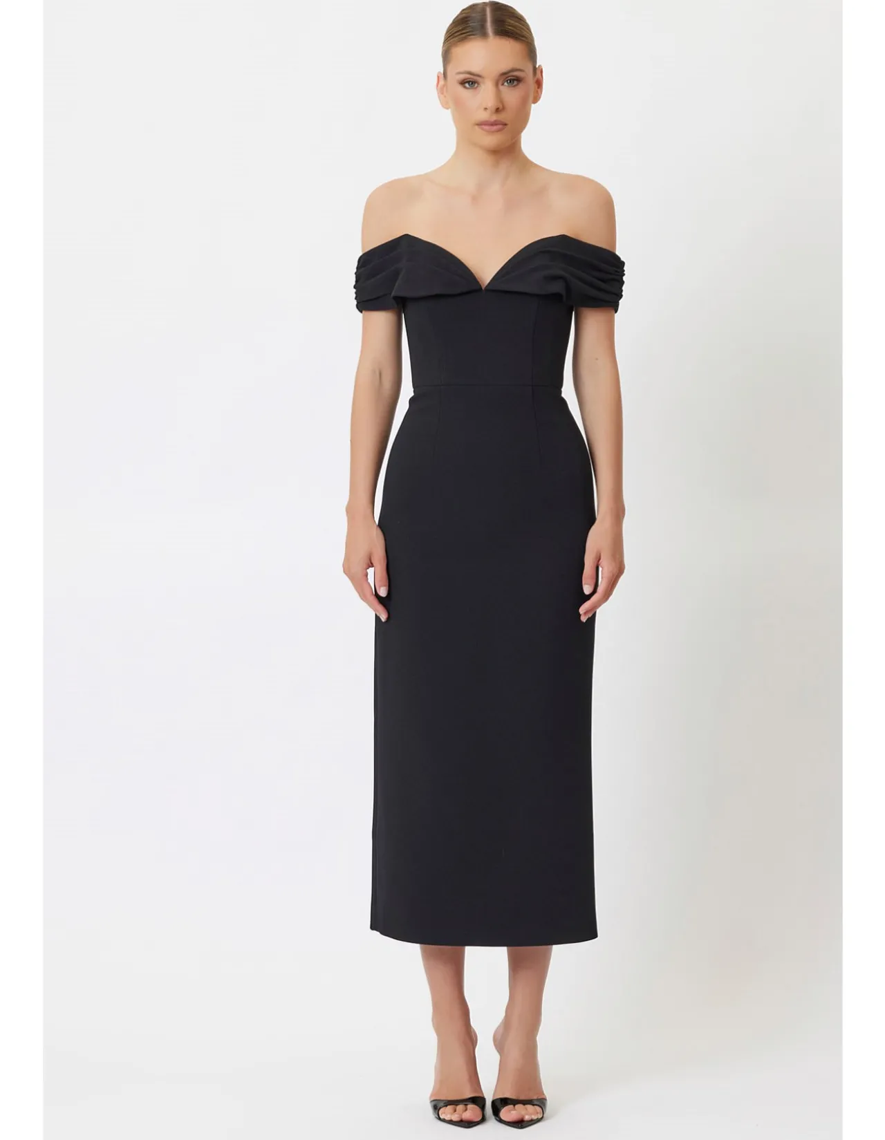 Sammy Off Shoulder Sweetheart Midi Dress