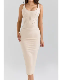 SAMYA CORSET MIDI DRESS