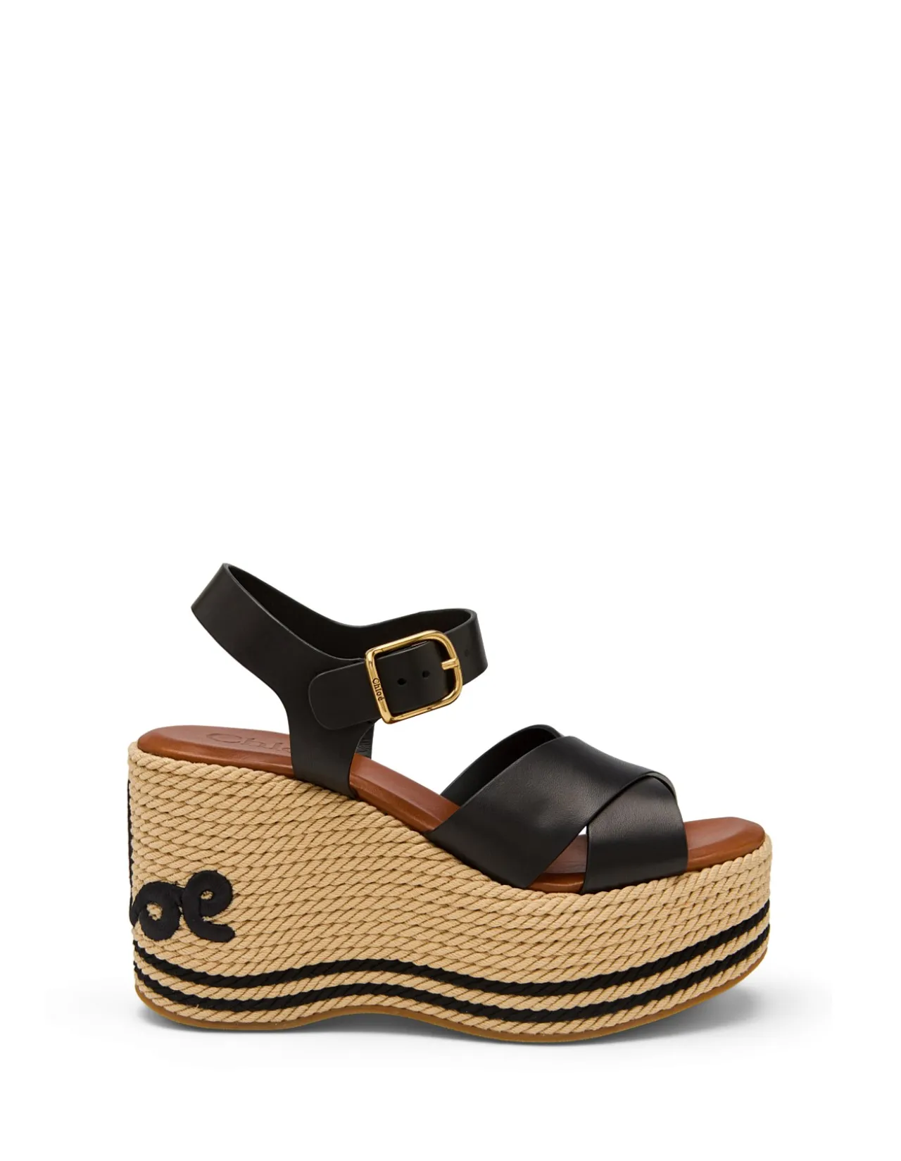 Sand Braided Cord Platform Wedge Sandals
