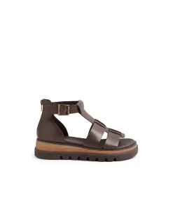 Sarama Buckled Platform Leather Sandals