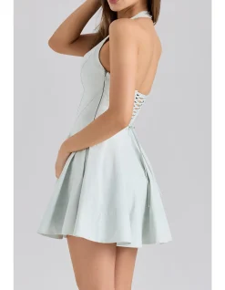 SASHA HALTER NECK MINI DRESS