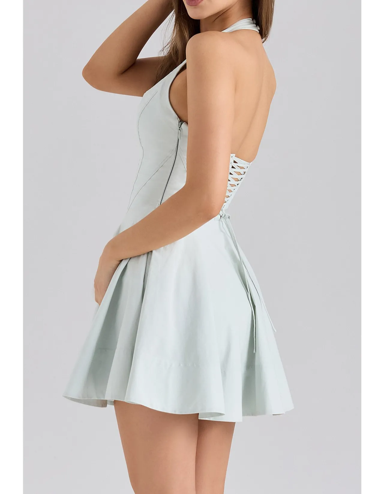 SASHA HALTER NECK MINI DRESS