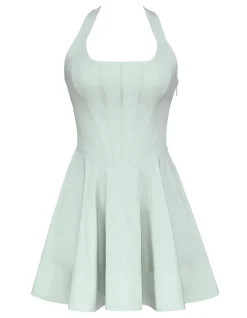 SASHA HALTER NECK MINI DRESS